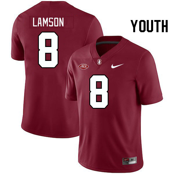 Youth #8 Justin Lamson Stanford Cardinal 2024 ACC Conference College Football Jerseys Stitched-Cardi